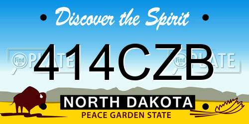 414CZB North Dakota License Plate