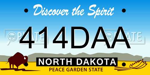 414DAA North Dakota License Plate