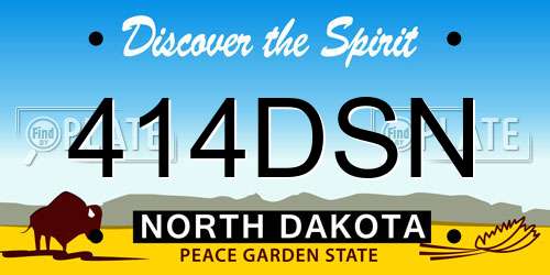 414DSN North Dakota License Plate