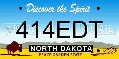 414EDT North Dakota License Plate