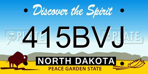 415BVJ North Dakota License Plate