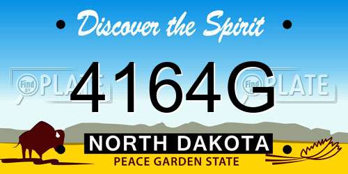 4164G North Dakota License Plate