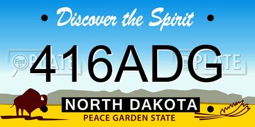 416ADG North Dakota License Plate