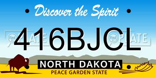 416BJCL North Dakota License Plate