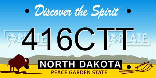 416CTT North Dakota License Plate