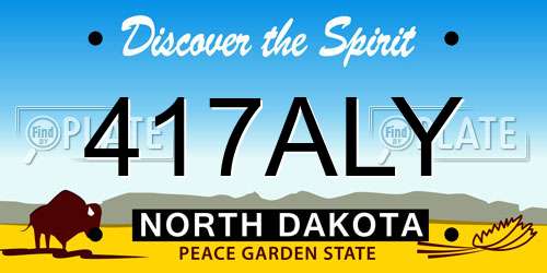 417ALY North Dakota License Plate