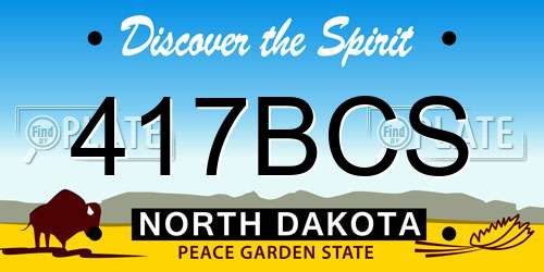417BCS North Dakota License Plate