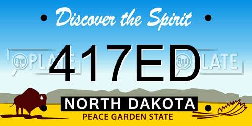 417ED North Dakota License Plate