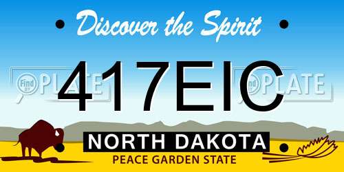 417EIC North Dakota License Plate