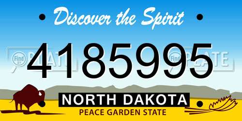 4185995 North Dakota License Plate