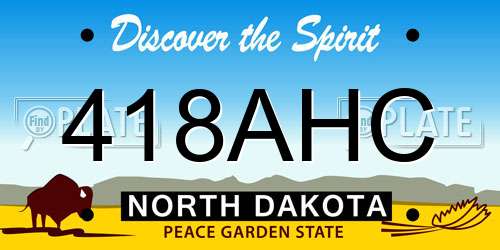 418AHC North Dakota License Plate