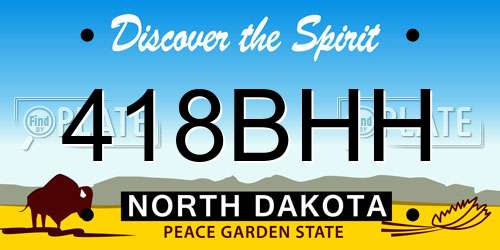 418BHH North Dakota License Plate