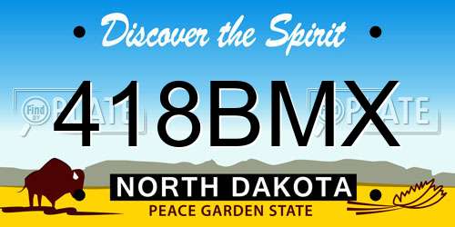 418BMX North Dakota License Plate