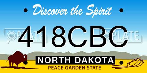 418CBC North Dakota License Plate