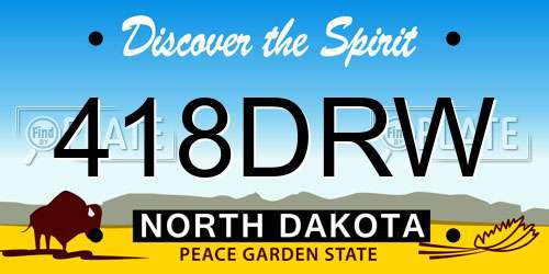 418DRW North Dakota License Plate