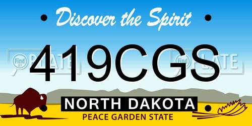 419CGS North Dakota License Plate