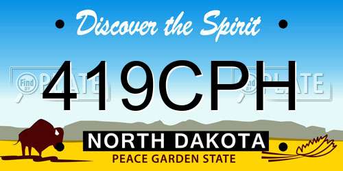 419CPH North Dakota License Plate
