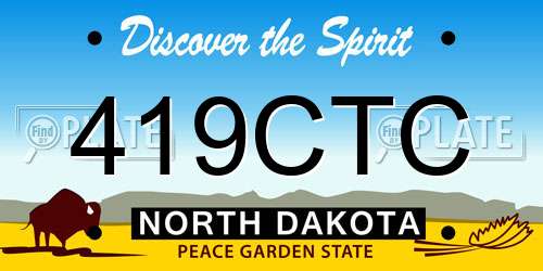419CTC North Dakota License Plate