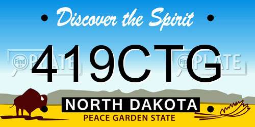 419CTG North Dakota License Plate