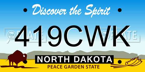 419CWK North Dakota License Plate