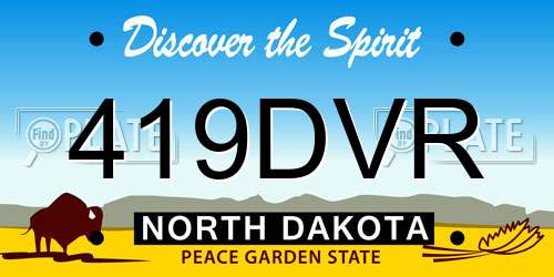 419DVR North Dakota License Plate