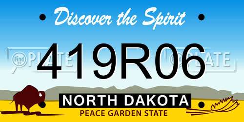 419R06 North Dakota License Plate