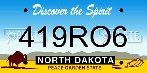 419RO6 North Dakota License Plate