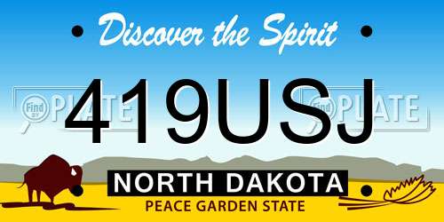 419USJ North Dakota License Plate