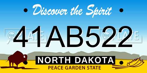 41AB522 North Dakota License Plate