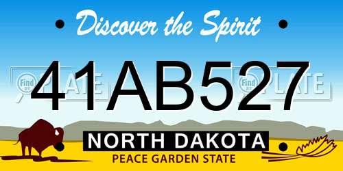 41AB527 North Dakota License Plate