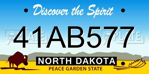 41AB577 North Dakota License Plate
