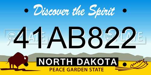 41AB822 North Dakota License Plate
