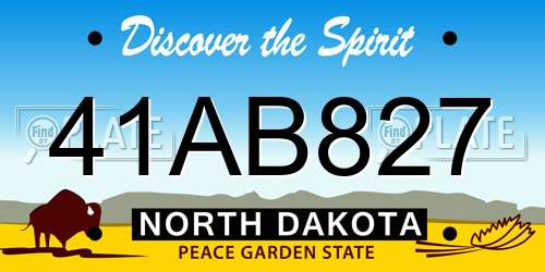 41AB827 North Dakota License Plate