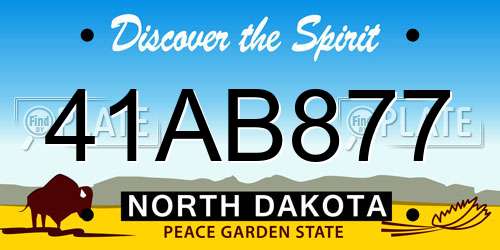 41AB877 North Dakota License Plate