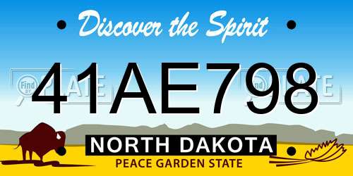 41AE798 North Dakota License Plate