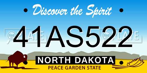 41AS522 North Dakota License Plate
