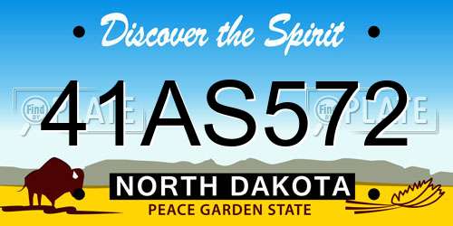 41AS572 North Dakota License Plate