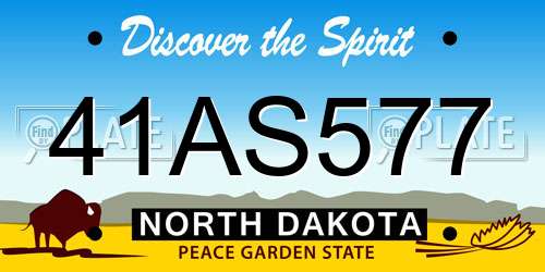 41AS577 North Dakota License Plate