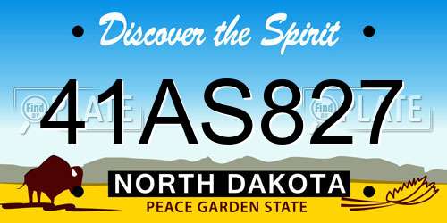 41AS827 North Dakota License Plate