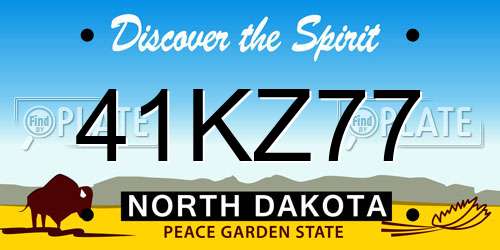 41KZ77 North Dakota License Plate