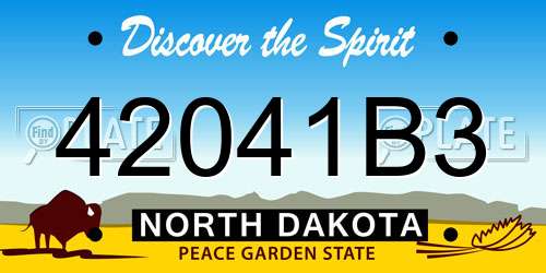 42041B3 North Dakota License Plate