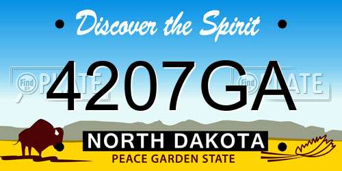 4207GA North Dakota License Plate