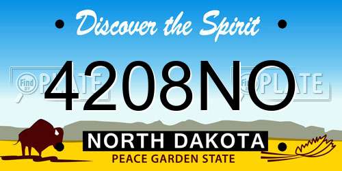 4208NO North Dakota License Plate