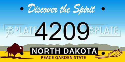 4209 North Dakota License Plate
