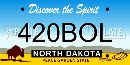 420BOL North Dakota License Plate