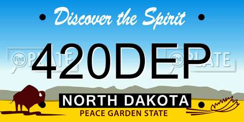 420DEP North Dakota License Plate