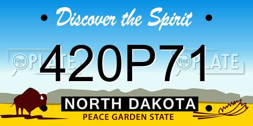 420P71 North Dakota License Plate