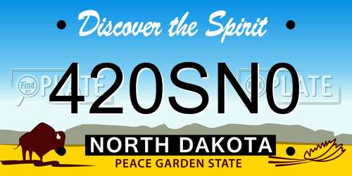 420SN0 North Dakota License Plate