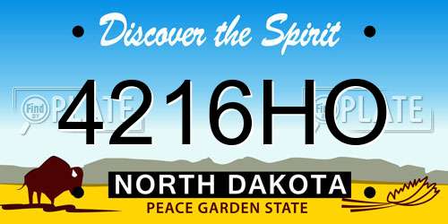 4216HO North Dakota License Plate