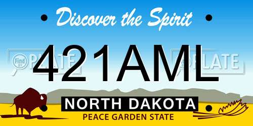 421AML North Dakota License Plate